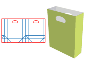 手提袋包装设计,无绳加孔手提袋