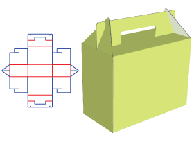 手提包装盒,食品包装盒,蛋糕包装结构设计